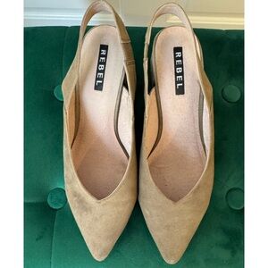 Rebel Women's Tan Slingback Leather Shoes
